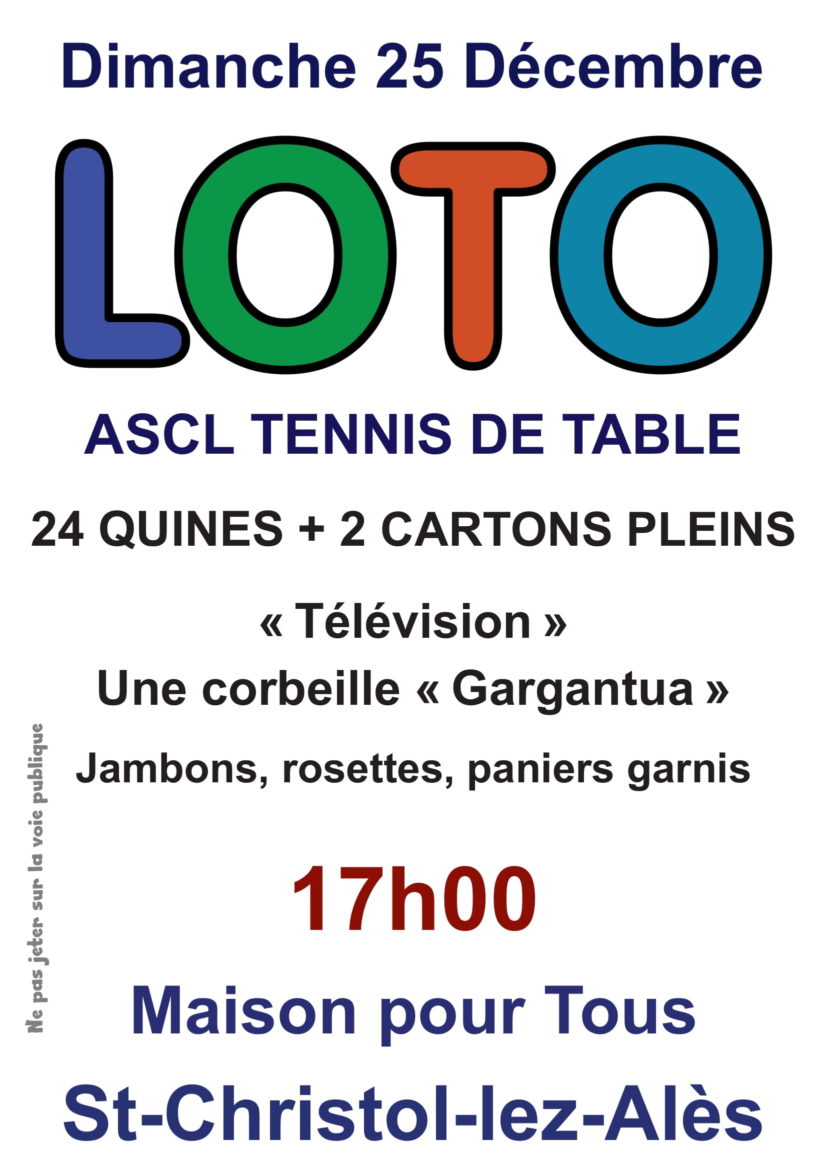 Loto Noël 2022V31 Ping ASCL